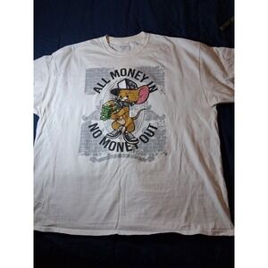 3Forty Men's Graphic T-Shirt All Money In No Money Out White Size XL